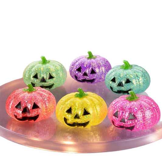 2026 Christmas Maltose Squishy Sequins Glitter Pumpkin Squeeze Balls Anti-stress Slow Rebound Pinch Toy Halloween Party Favors