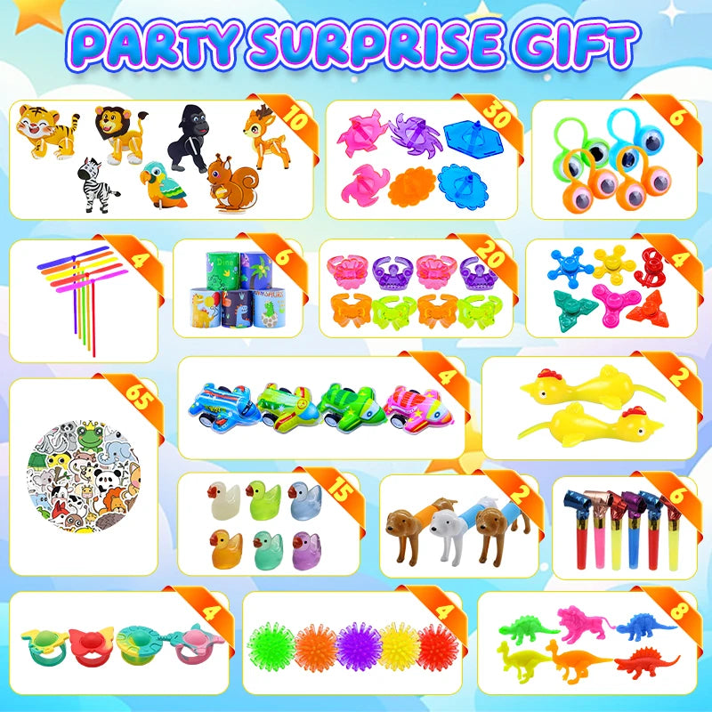 Kids Fidget Toys Party Favors Pack - Sensory Set Gifts with Stickers Goodie Bag Fillers Treasure Box Classroom Prizes for School