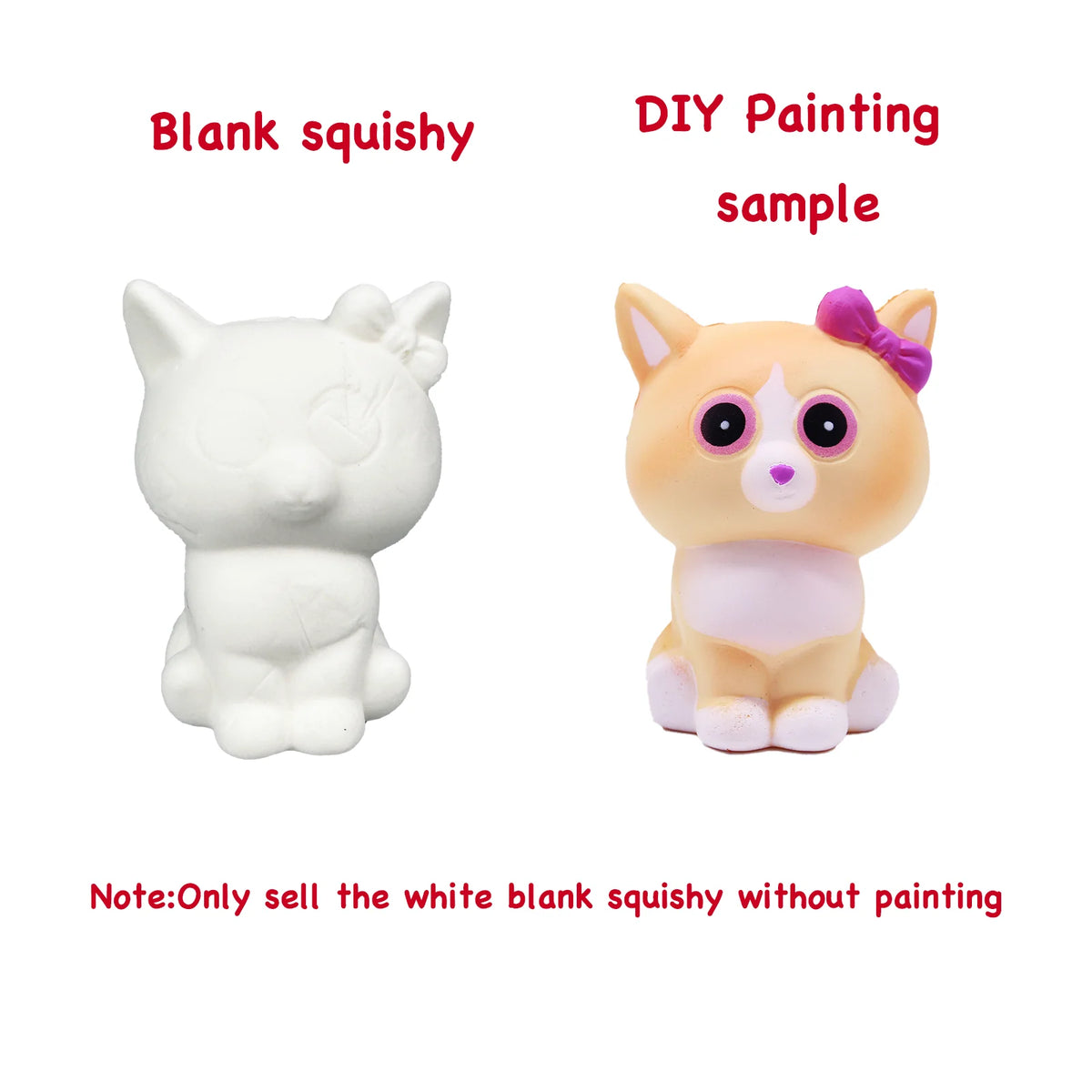DIY Blank Squishy Toys,Slow Rise White Squishy Antistress Anxiety Anti Stress Relief Toys For Kids Children Painting ADHD Autism