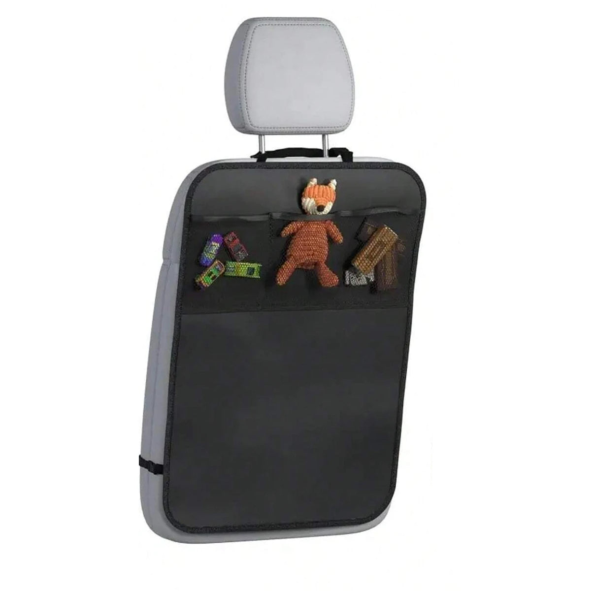 Car Rear Seat Cover with 3 Pocket Storage Pockets, Waterproof Seat Protector, Car Seatback Protector, Dirt and Scratch Resistant