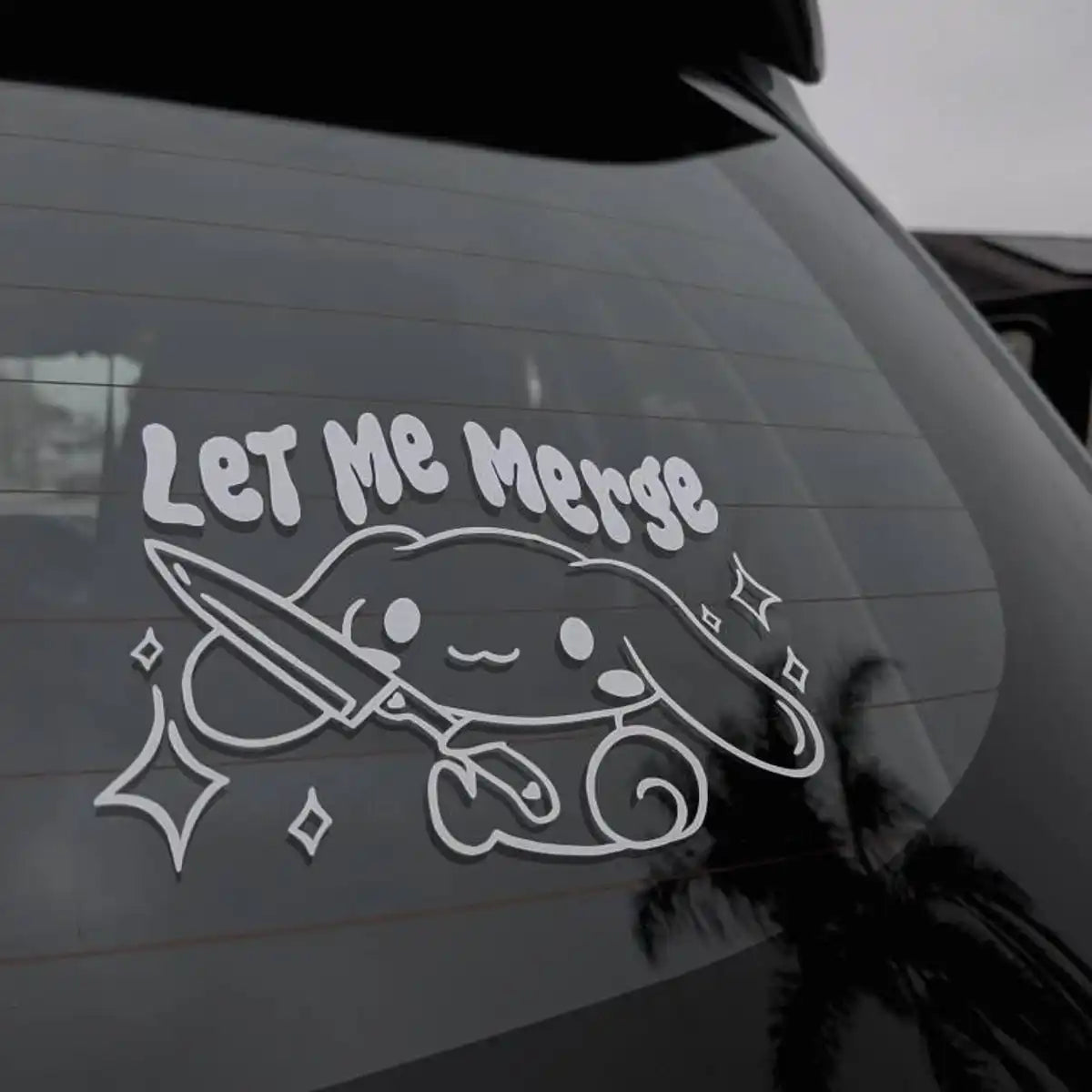 Let Me Merge Car Vinyl Decals Cute Girly Car Bumper Stickers Kawaii Car Vinyl Decoration Accessories