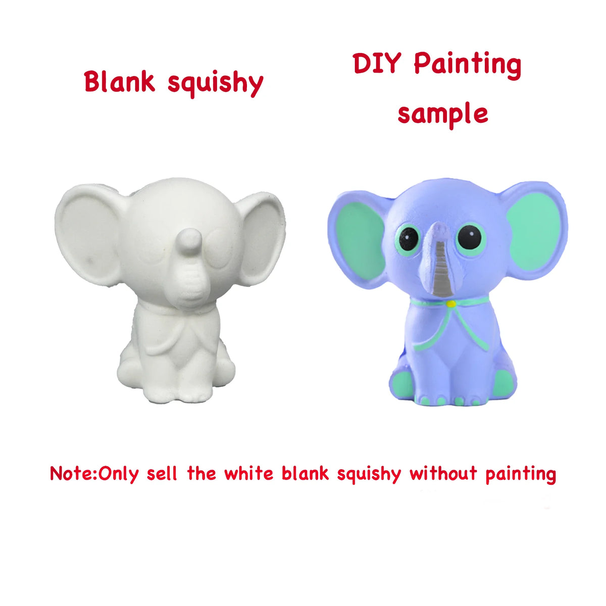 DIY Blank Squishy Toys,Slow Rise White Squishy Antistress Anxiety Anti Stress Relief Toys For Kids Children Painting ADHD Autism