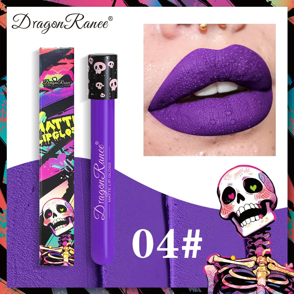 12 Color Halloween Lip Gloss Makeup Black Green Purple Lipstick Christmas Tint Moisturizer Waterproof Matte Lipstick Lip Pigment