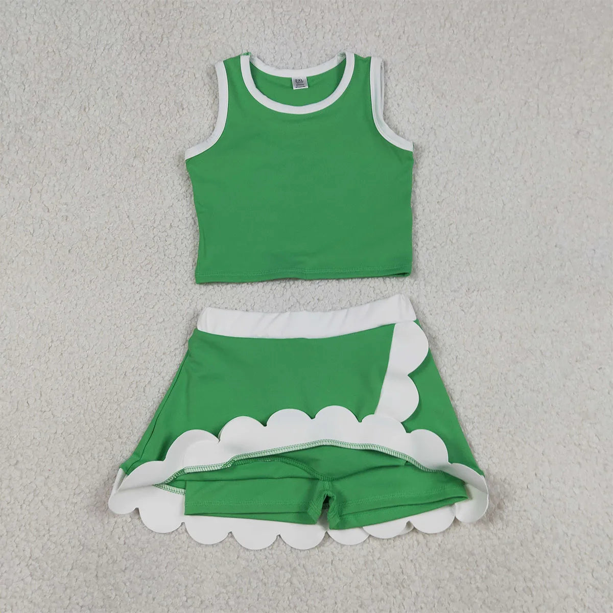 Summer Sibling Baby Girl Clothes Sets Sleeveless Vests Top Scallop Skirt Shorts Yoga Mother Kids Comfy Outfit Clothing Wholesale