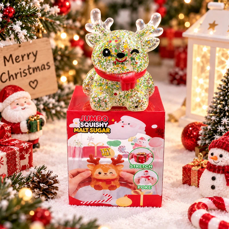 2026 Christmas Maltose Squishy Sequins Glitter Pumpkin Squeeze Balls Anti-stress Slow Rebound Pinch Toy Halloween Party Favors