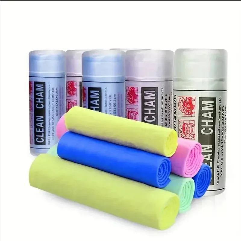 1Pcs Random Color Clean Cham Super Absorbent Chamois Towel Quick Dry Car Wash Cleaning Cloth for Auto Detailing