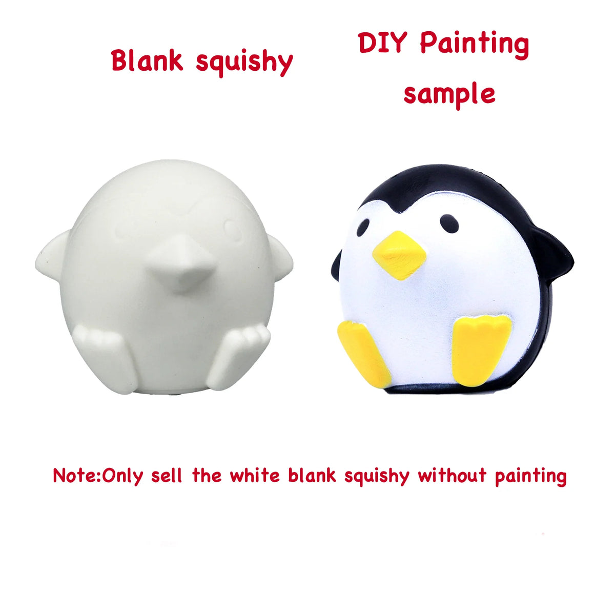 DIY Blank Squishy Toys,Slow Rise White Squishy Antistress Anxiety Anti Stress Relief Toys For Kids Children Painting ADHD Autism