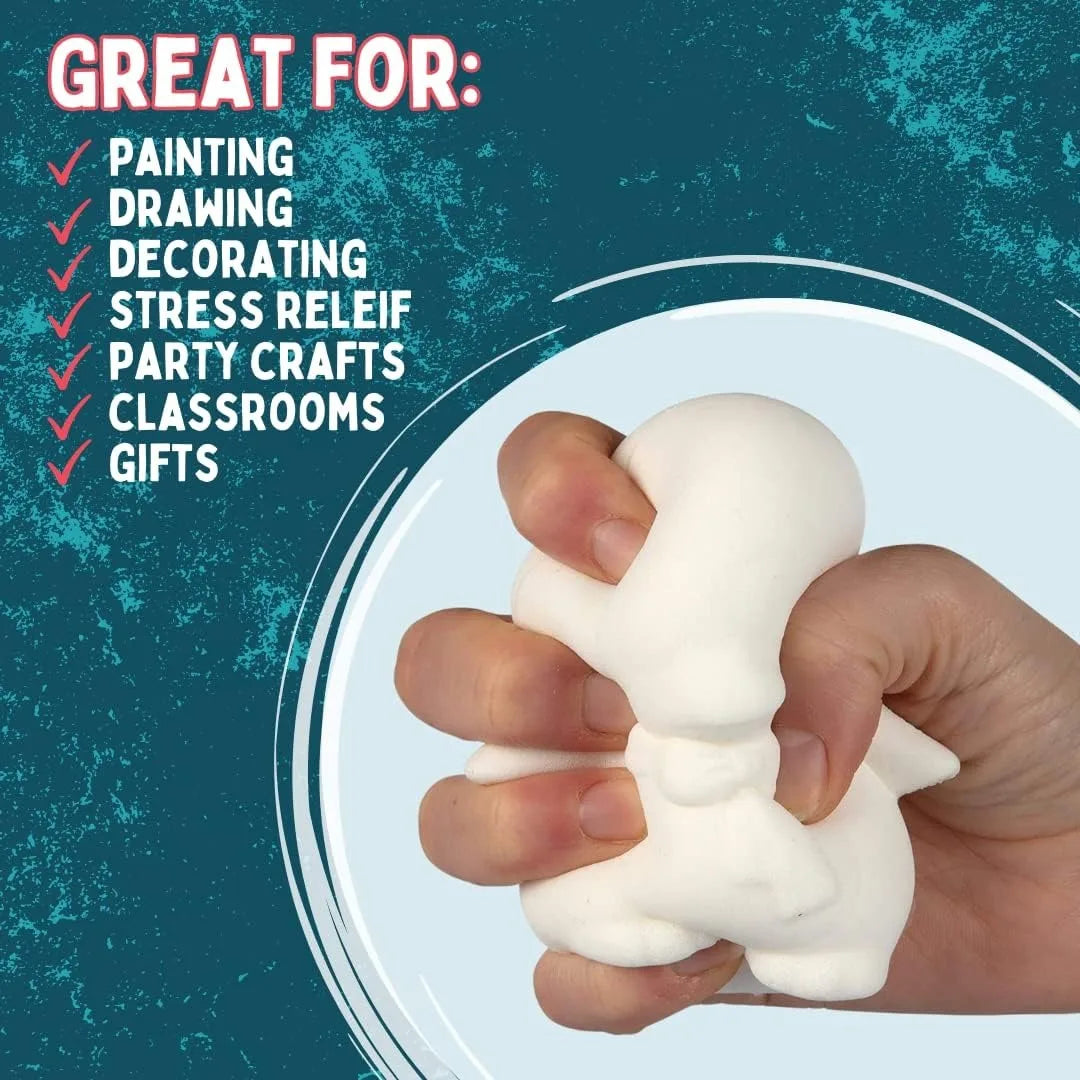 DIY Blank Squishy Toys,Slow Rise White Squishy Antistress Anxiety Anti Stress Relief Toys For Kids Children Painting ADHD Autism