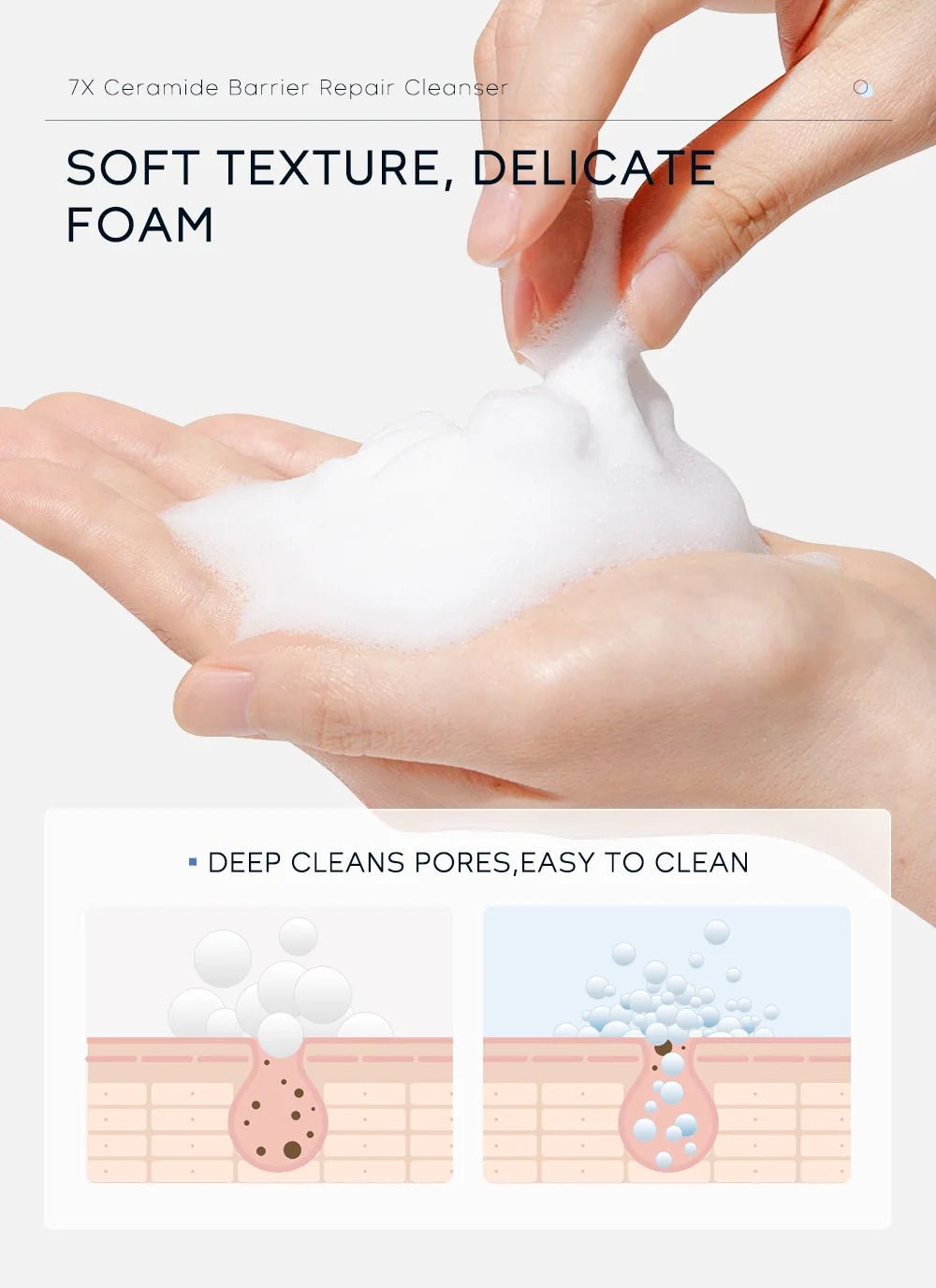 7X Ceramide Barrier Repair Facial Cleanser 100g,Deep Cleaning Oil Control Face Cleanser,Moisturizer  Nourish Korean Cosmetics