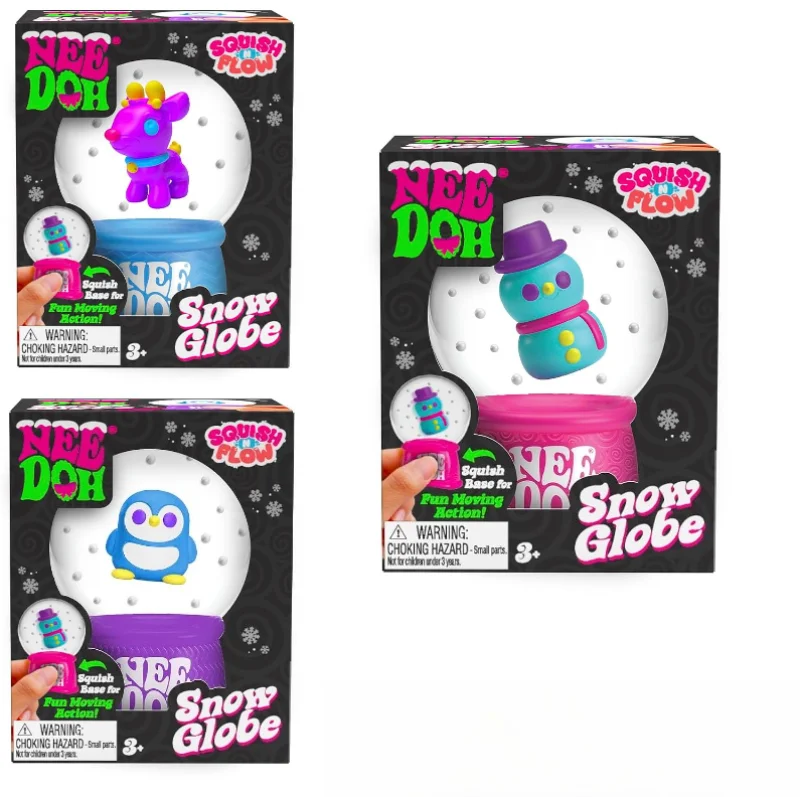 New NeeDoh Squish Flow Snow Globe Crunch Stress Relief Toy Squeeze Toy Nice Cube Sensory Toy for Adults Gifts