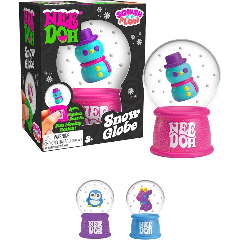 New NeeDoh Squish Flow Snow Globe Crunch Stress Relief Toy Squeeze Toy Nice Cube Sensory Toy for Adults Gifts