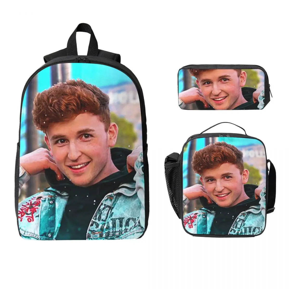 Caylus Backpack Student Boys Girls BookBag School Bag Computer Shoulder Bags 3ps Insulated Lunch Bag Pencil Case