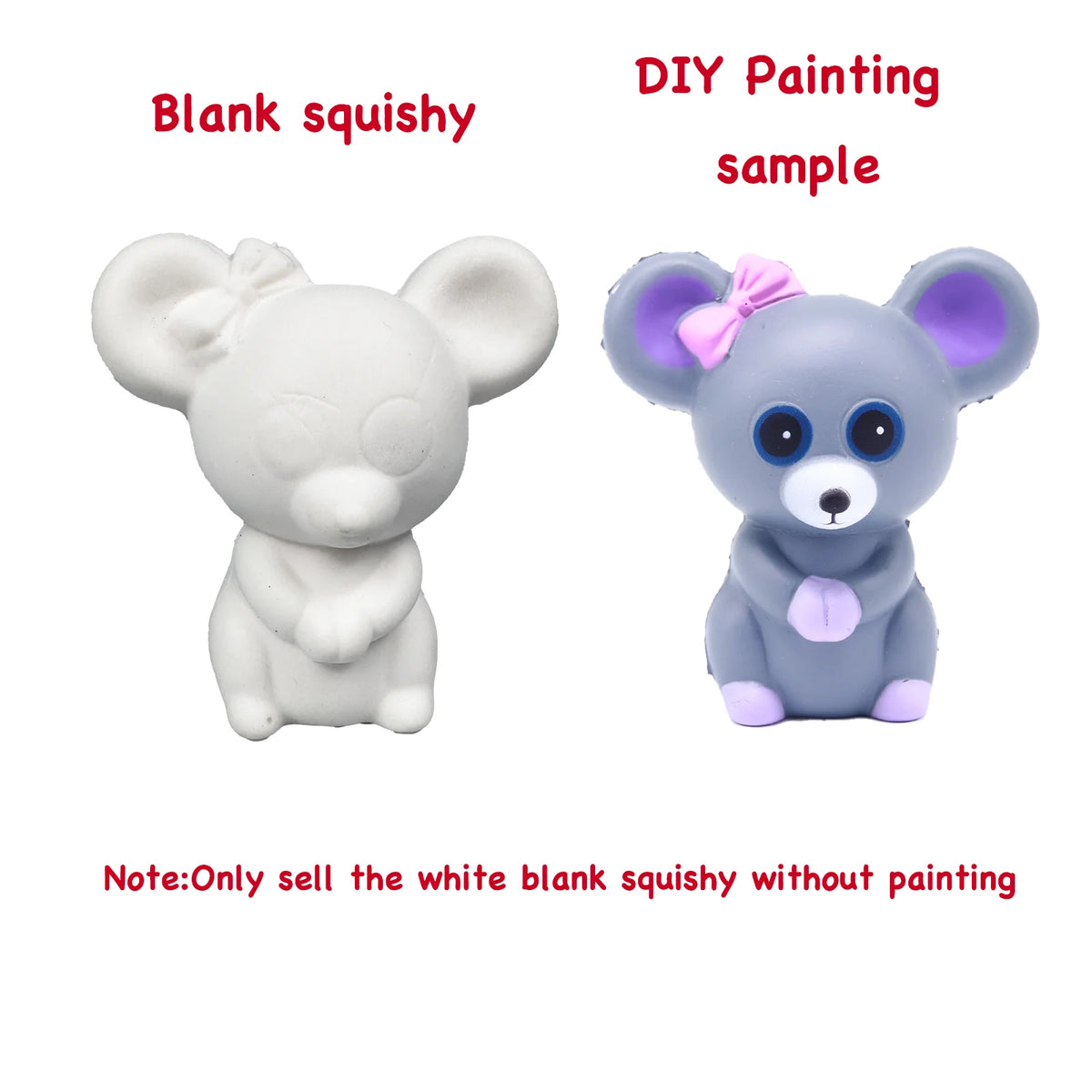 DIY Blank Squishy Toys,Slow Rise White Squishy Antistress Anxiety Anti Stress Relief Toys For Kids Children Painting ADHD Autism