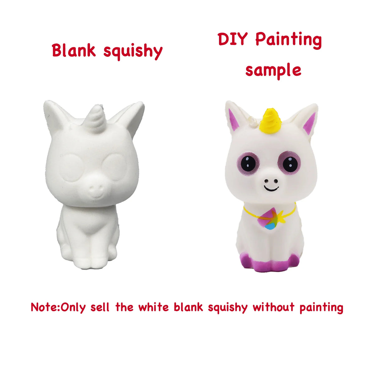 DIY Blank Squishy Toys,Slow Rise White Squishy Antistress Anxiety Anti Stress Relief Toys For Kids Children Painting ADHD Autism