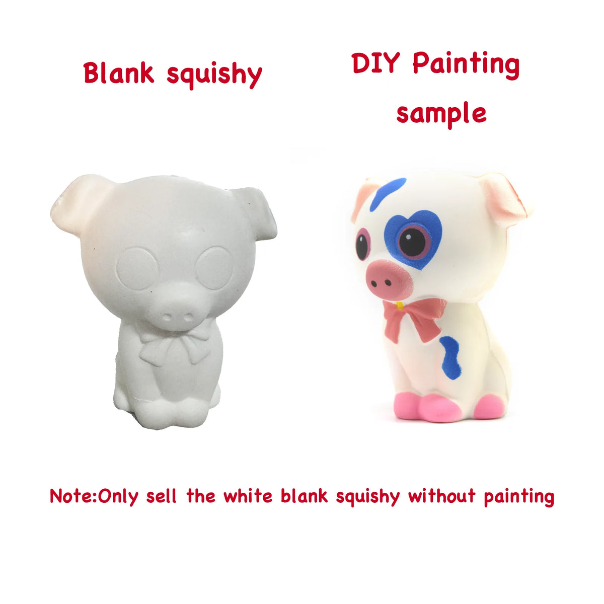 DIY Blank Squishy Toys,Slow Rise White Squishy Antistress Anxiety Anti Stress Relief Toys For Kids Children Painting ADHD Autism