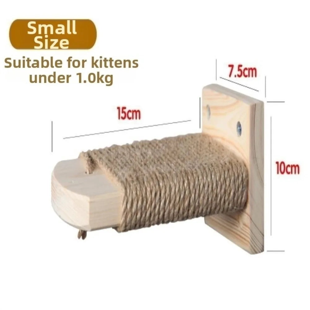 1pc/4pcs Wooden Cat Climbing Shelves Pet Stairs Toy Sisal Cover Cat Scratcher Furniture Wall Mounted Cat Wall Shelves Home Decor