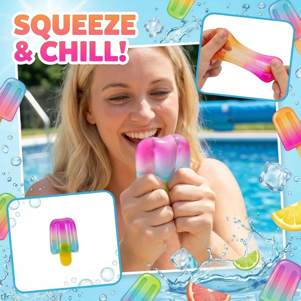 Ice Cream Squishy Toy, Summer Stress Relief Squeeze Toy, Sensory Fidget Squishy, Popsicle Anxiety Relief Toy, Party Favor Gift