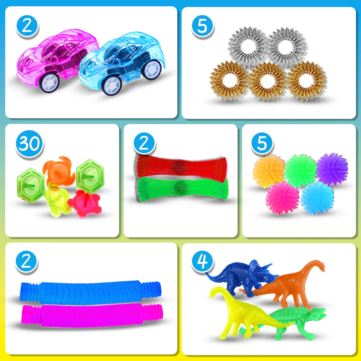 Kids Fidget Toys Party Favors Pack - Sensory Set Gifts with Stickers Goodie Bag Fillers Treasure Box Classroom Prizes for School