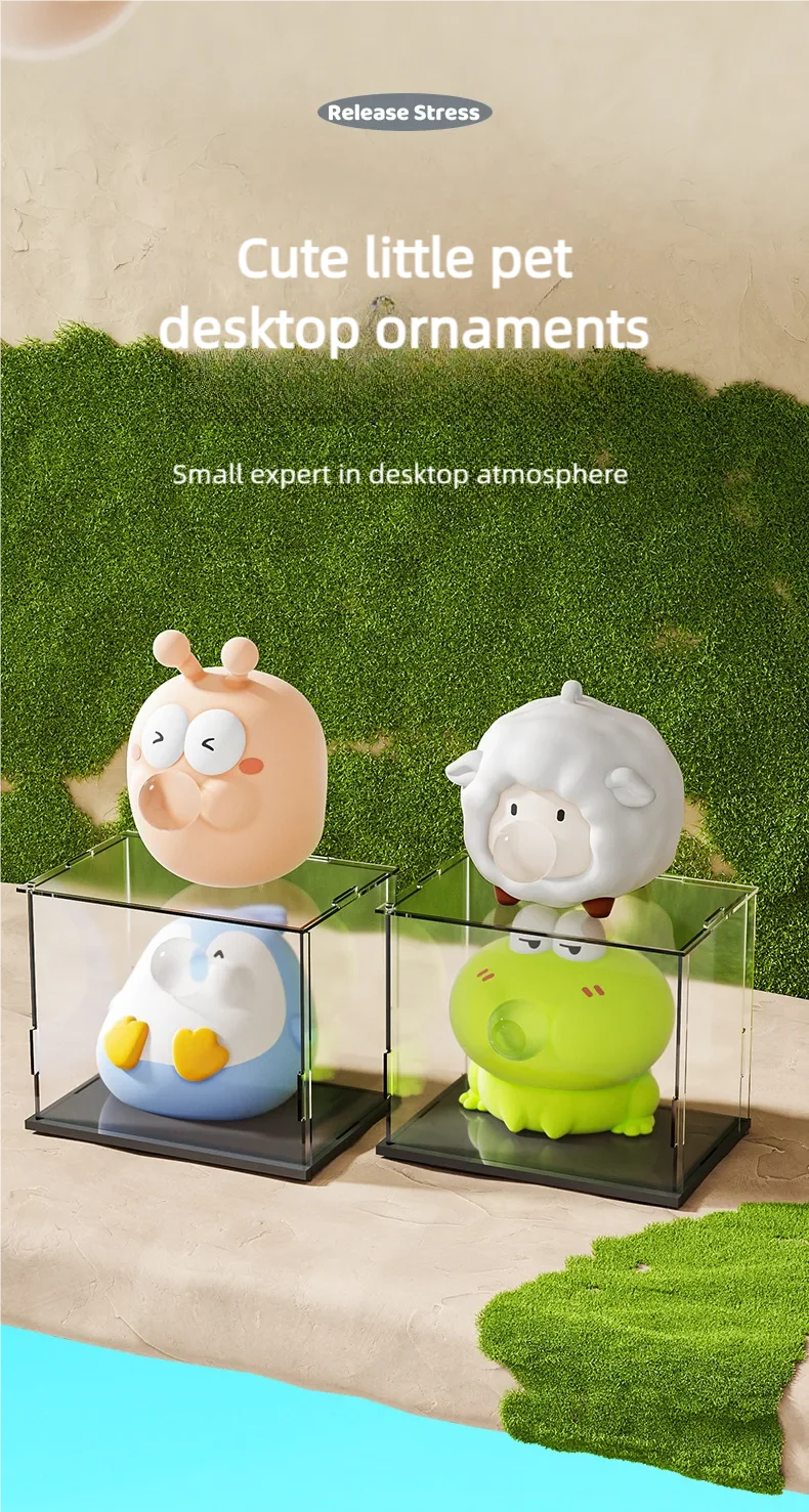 Cute Animal Spitting Bubbles Squish Squeeze Toy Anxiety Stress Relief Sensory Antistress Toys For Adults Birthday Christmas Gift