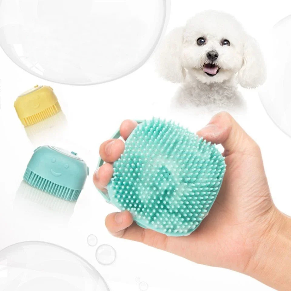Pet Shampoo Massage Brush, Soft Silicone Grooming Comb for Dog Cat Bathing Shower Puppy Kitten Bathroom Accessories