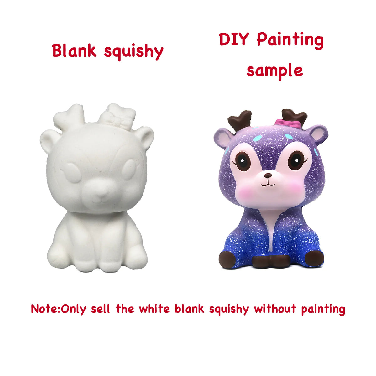DIY Blank Squishy Toys,Slow Rise White Squishy Antistress Anxiety Anti Stress Relief Toys For Kids Children Painting ADHD Autism