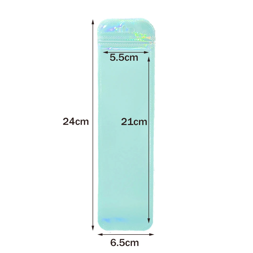 50pcs Holographic Zipper Small Jewelry Bag Pouch For Bead Earring Food Storage Small Business Entrepreneurship Packaging Display
