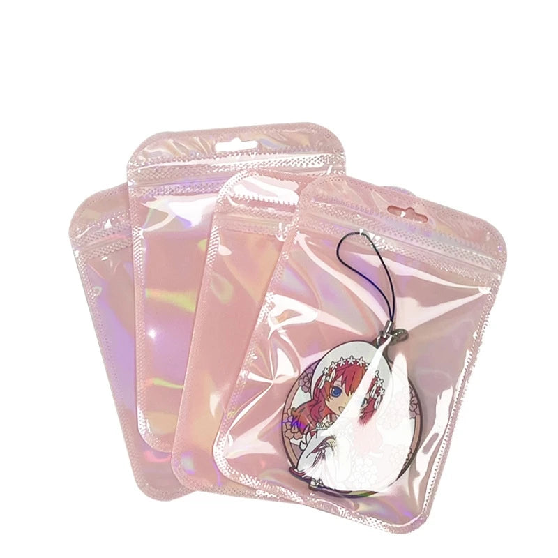 50pcs Holographic Zipper Small Jewelry Bag Pouch For Bead Earring Food Storage Small Business Entrepreneurship Packaging Display