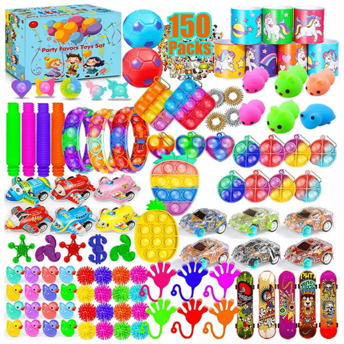Kids Fidget Toys Party Favors Pack - Sensory Set Gifts with Stickers Goodie Bag Fillers Treasure Box Classroom Prizes for School