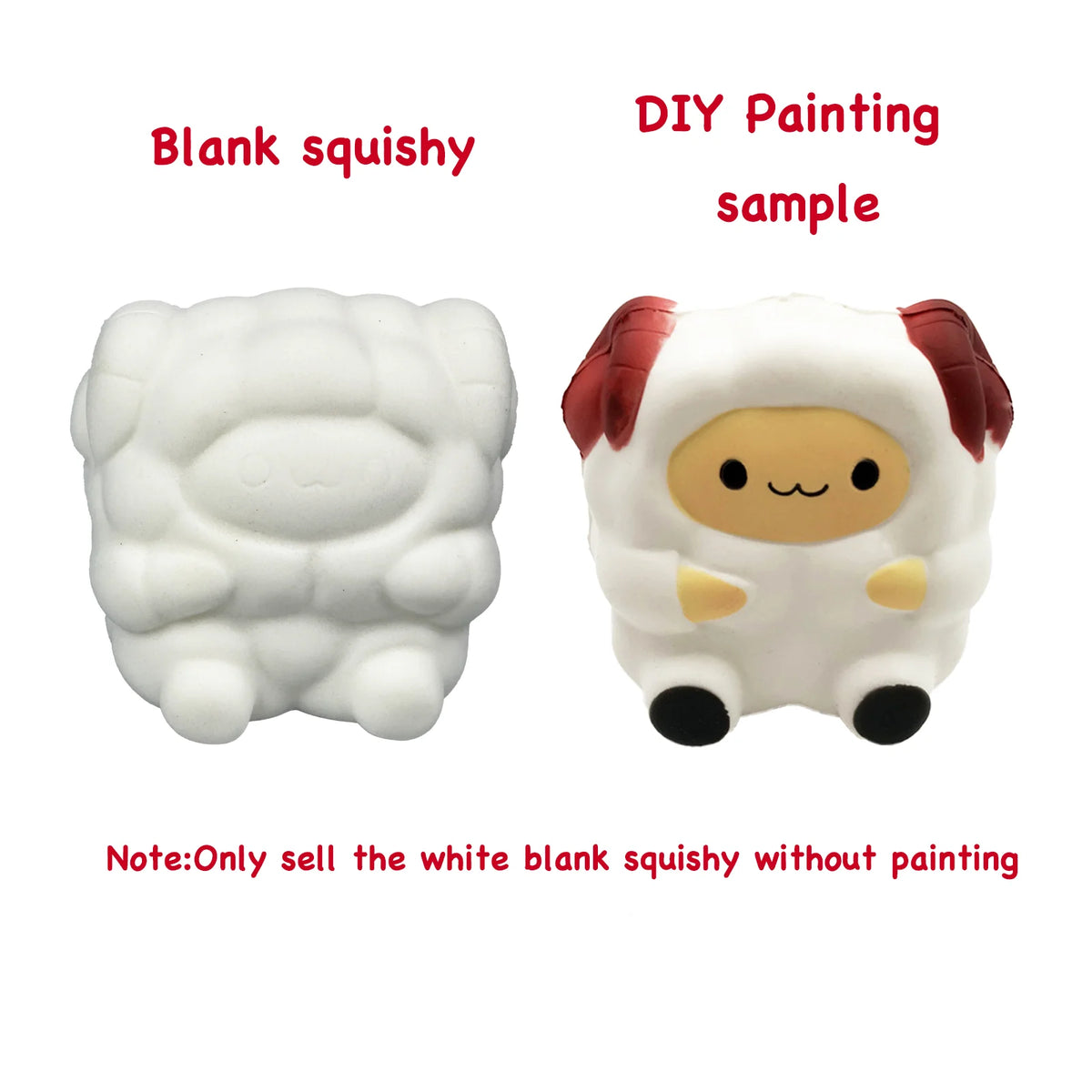 DIY Blank Squishy Toys,Slow Rise White Squishy Antistress Anxiety Anti Stress Relief Toys For Kids Children Painting ADHD Autism