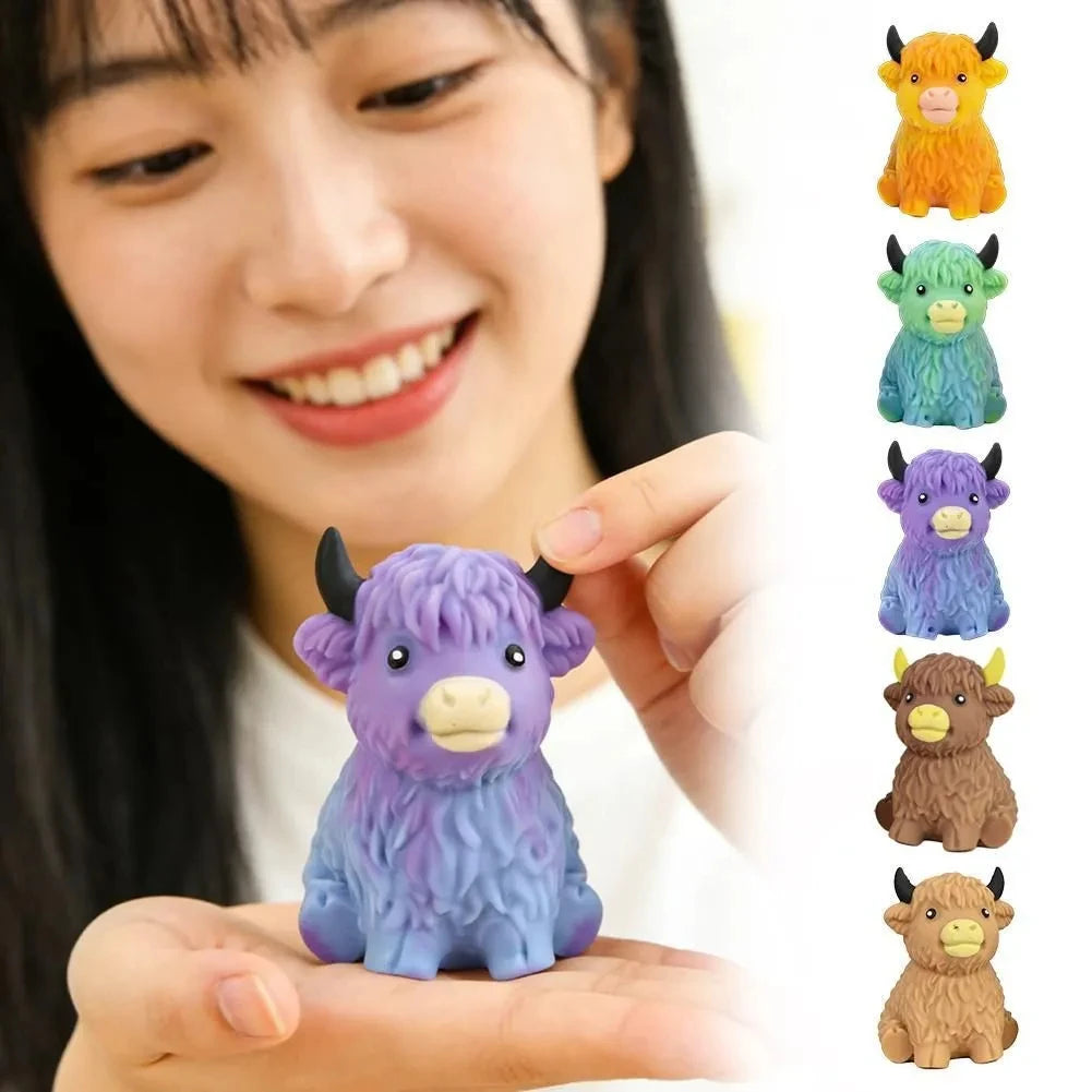 Scottish Highland Cow Squishy Slow Rebound Anxiety Relief Fidget Toy,Squishy Toys,Kid Toys,Juegos Para Niños,Cheese Squishy
