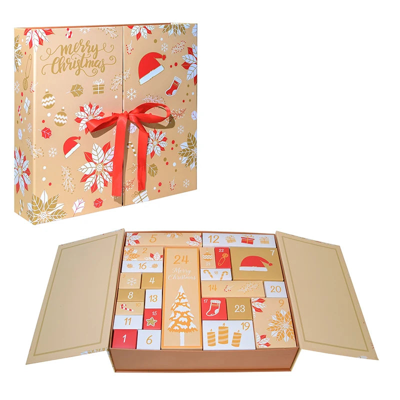 DIY Advent Calendar Christmas Countdown Calendars With 24 Cardboard Treasure Boxes Xmas Empty Countdown Calendar