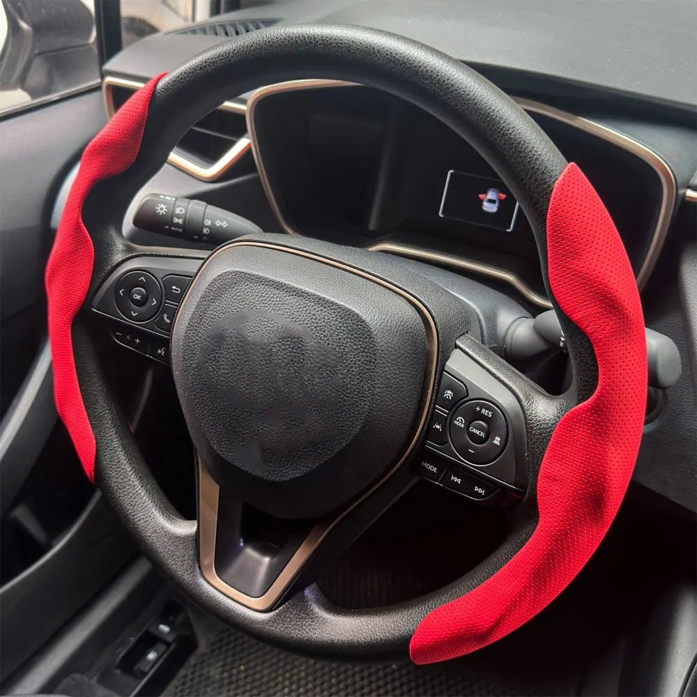2PCS Carbon Fiber Silicone Car Steering Wheel Cover Custom Anti-skid Booster Cover Accessories 38cm Auto Deco Body Kit 2025