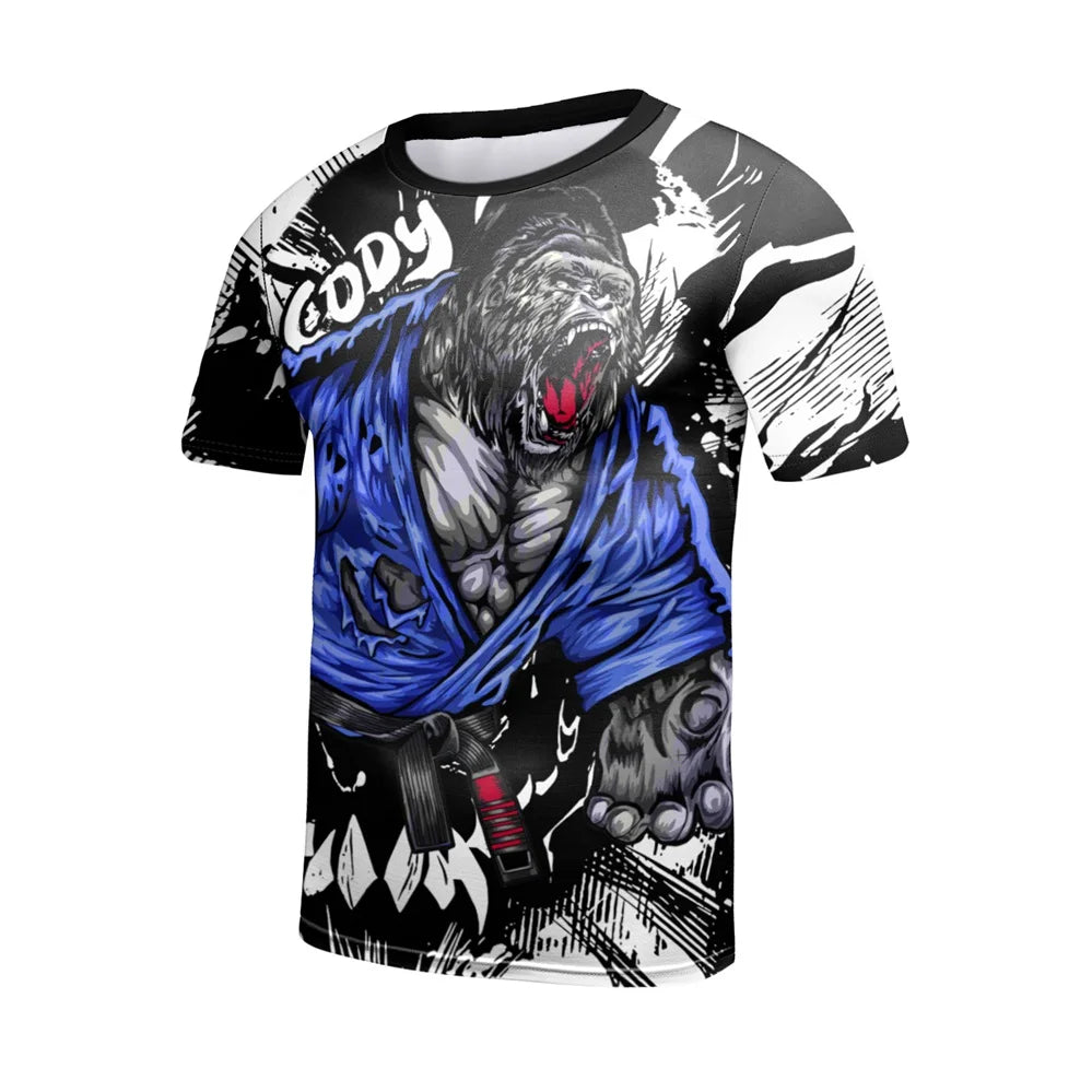 Compression Jersey MMA BJJ Fashion Boys Sets Baby Girl Clothing Set Kids Shorts Sports Bear Sweatshirt Pants 4Pcs Suits Outfits