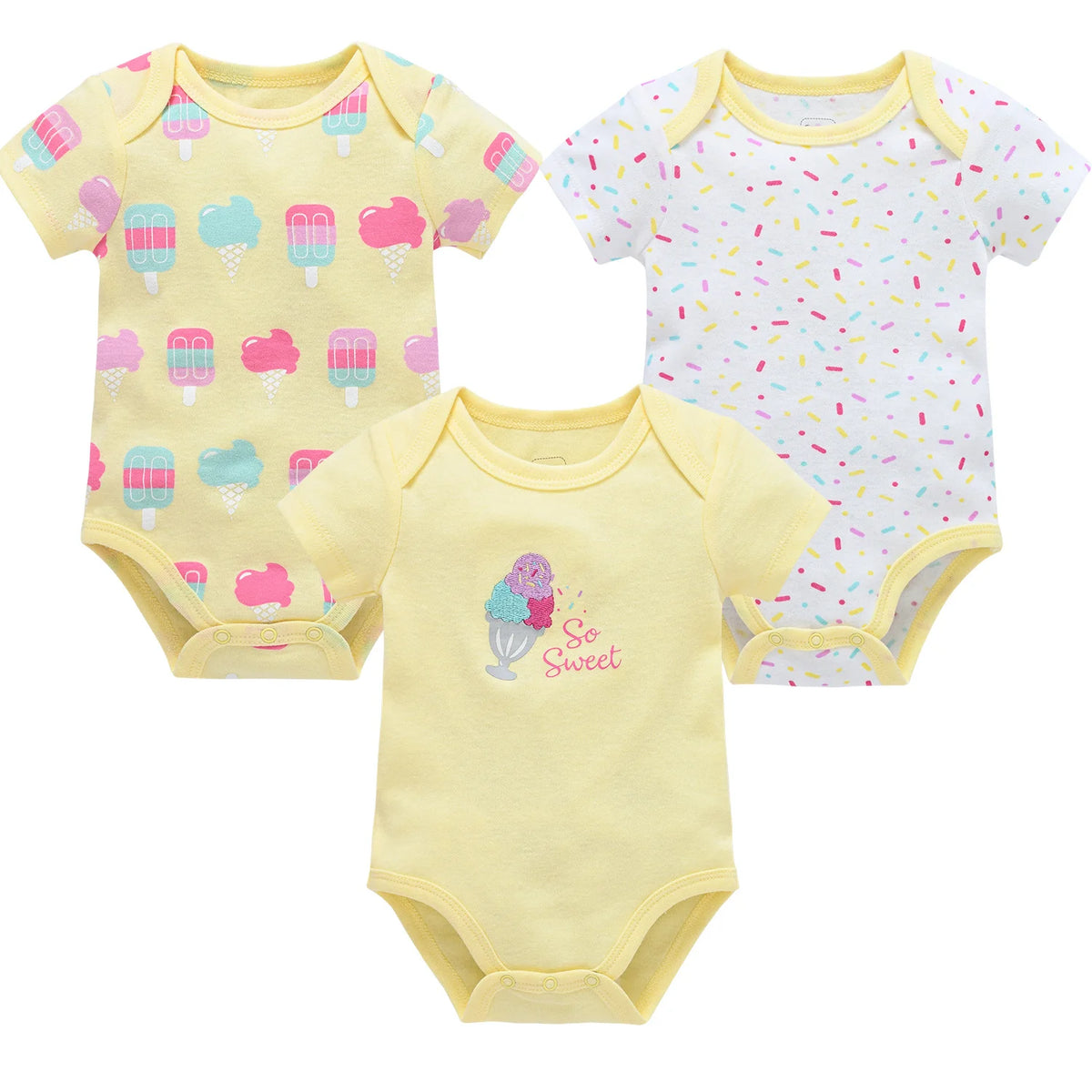 Kavkas 3 Pcs/lot Baby Boy Bodysuit 100% Cotton Short Sleeve Newborn Girls Clothes Summer Infant Clothing