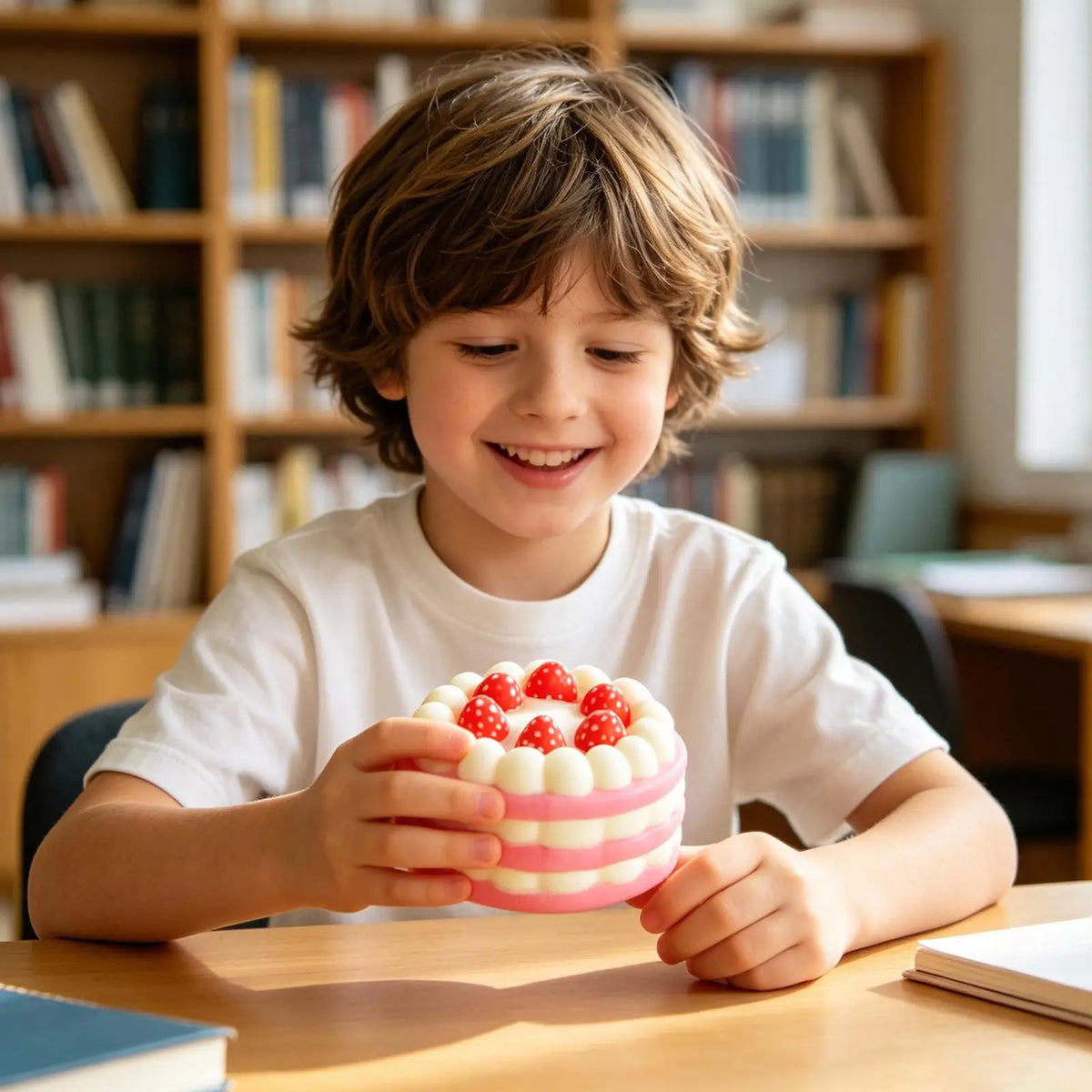 Slow-Rising Strawberry Cake Squish Y Toy, Sensory Fidget For Kids Stress Relief Squeeze Toy, Party Favors For Home School Office