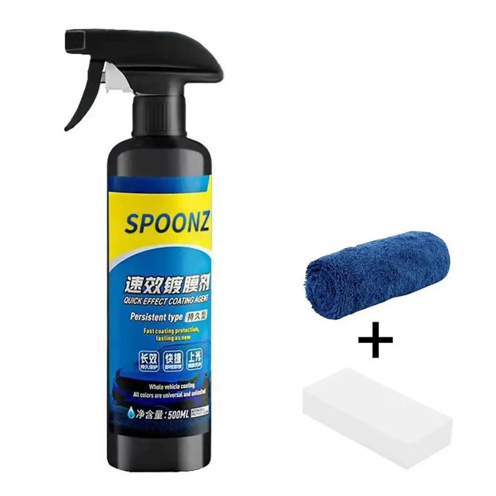 3in1 Car Spray Quick Coat Waterless Wash Long Lasting Protection for Auto Paint Plastic Glass Restores Shine Prevents Oxidation