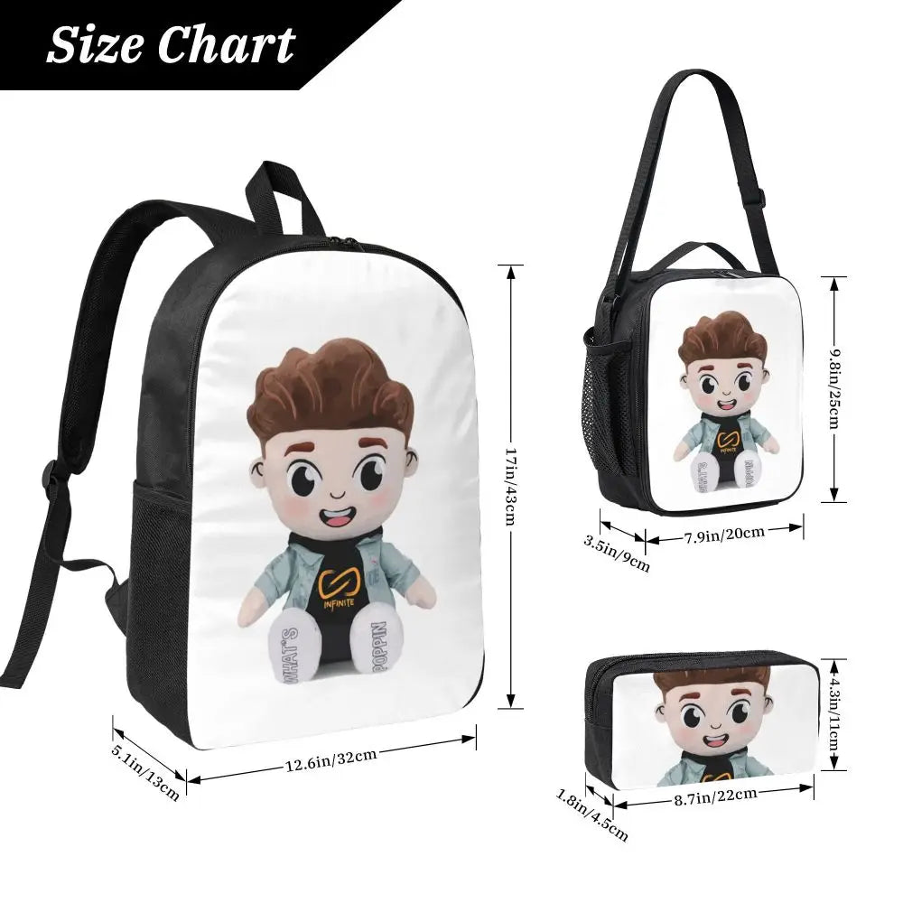 Caylus Backpack Student Boys Girls BookBag School Bag Computer Shoulder Bags 3ps Insulated Lunch Bag Pencil Case