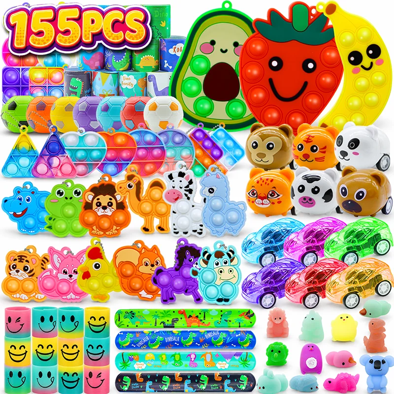 Kids Fidget Toys Party Favors Pack - Sensory Set Gifts with Stickers Goodie Bag Fillers Treasure Box Classroom Prizes for School