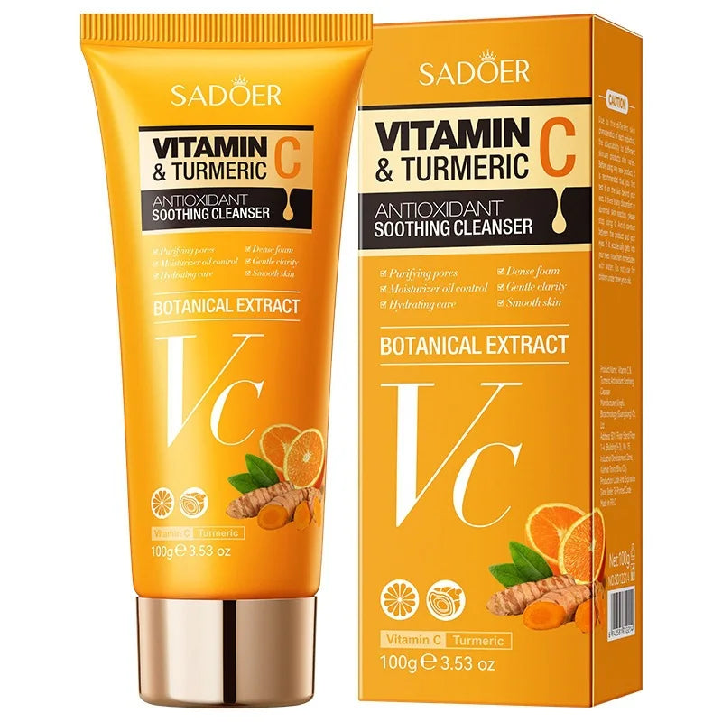 Vitamin C Turmeric Cleansing Milk Refreshing,  Soothing and Moisturizing Skin Plant Extract Warm Moisturizing Cleansing Milk