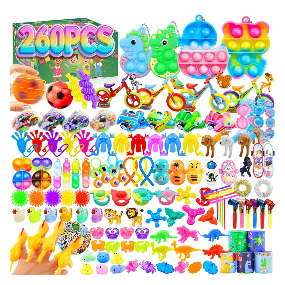 Kids Fidget Toys Party Favors Pack - Sensory Set Gifts with Stickers Goodie Bag Fillers Treasure Box Classroom Prizes for School