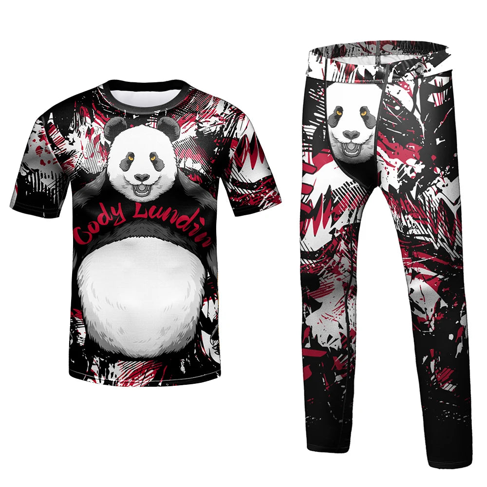 Compression Jersey MMA BJJ Fashion Boys Sets Baby Girl Clothing Set Kids Shorts Sports Bear Sweatshirt Pants 4Pcs Suits Outfits