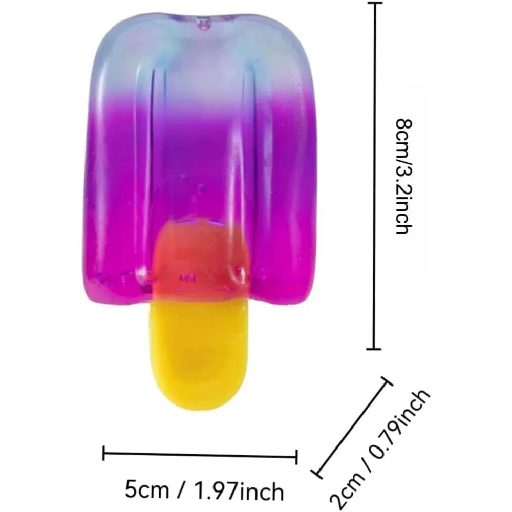 Ice Cream Squishy Toy, Summer Stress Relief Squeeze Toy, Sensory Fidget Squishy, Popsicle Anxiety Relief Toy, Party Favor Gift