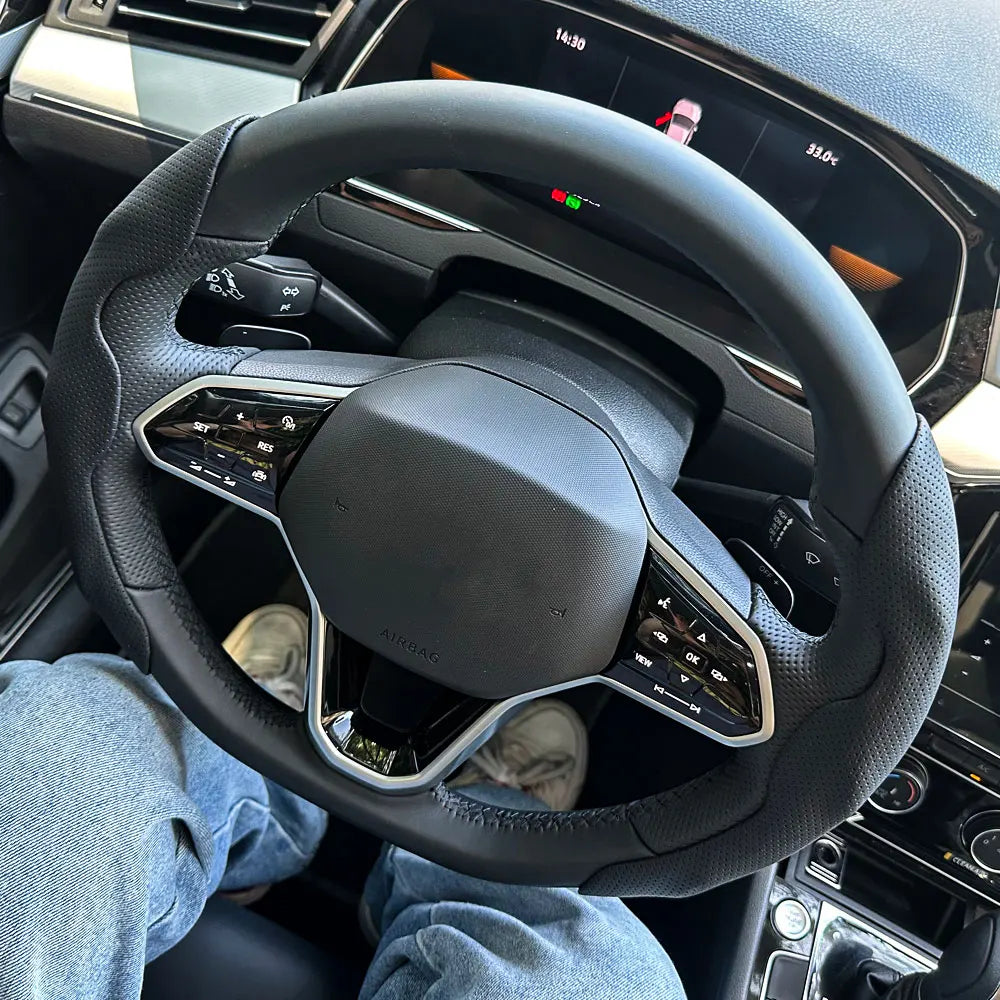 2PCS Carbon Fiber Silicone Car Steering Wheel Cover Custom Anti-skid Booster Cover Accessories 38cm Auto Deco Body Kit 2025