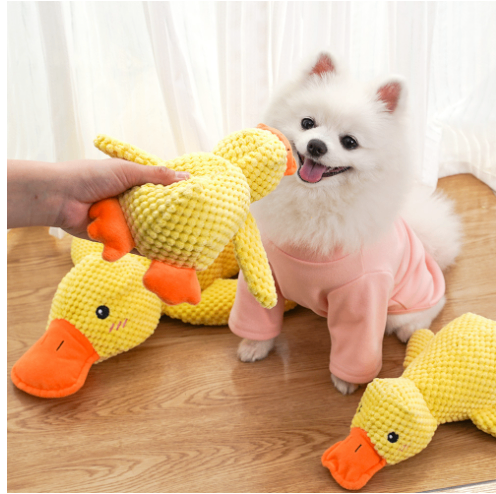 Squeaky Plush Duck Pet Toy